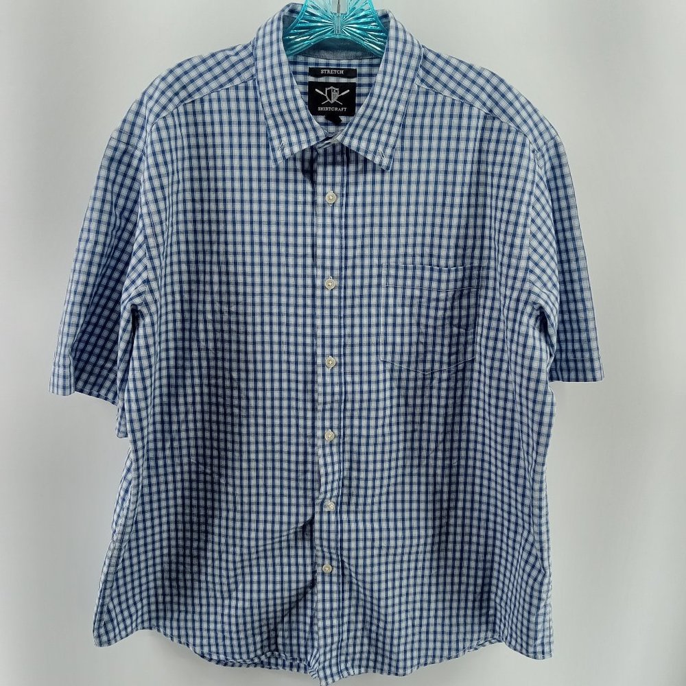 shirtcraft stretch men's shirt size large button up